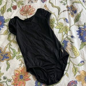 Justice Black Short-Sleeve Dance Leotard